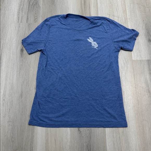 Blue Graphic T-Shirt with Rabbit Design - Picture 1 of 3